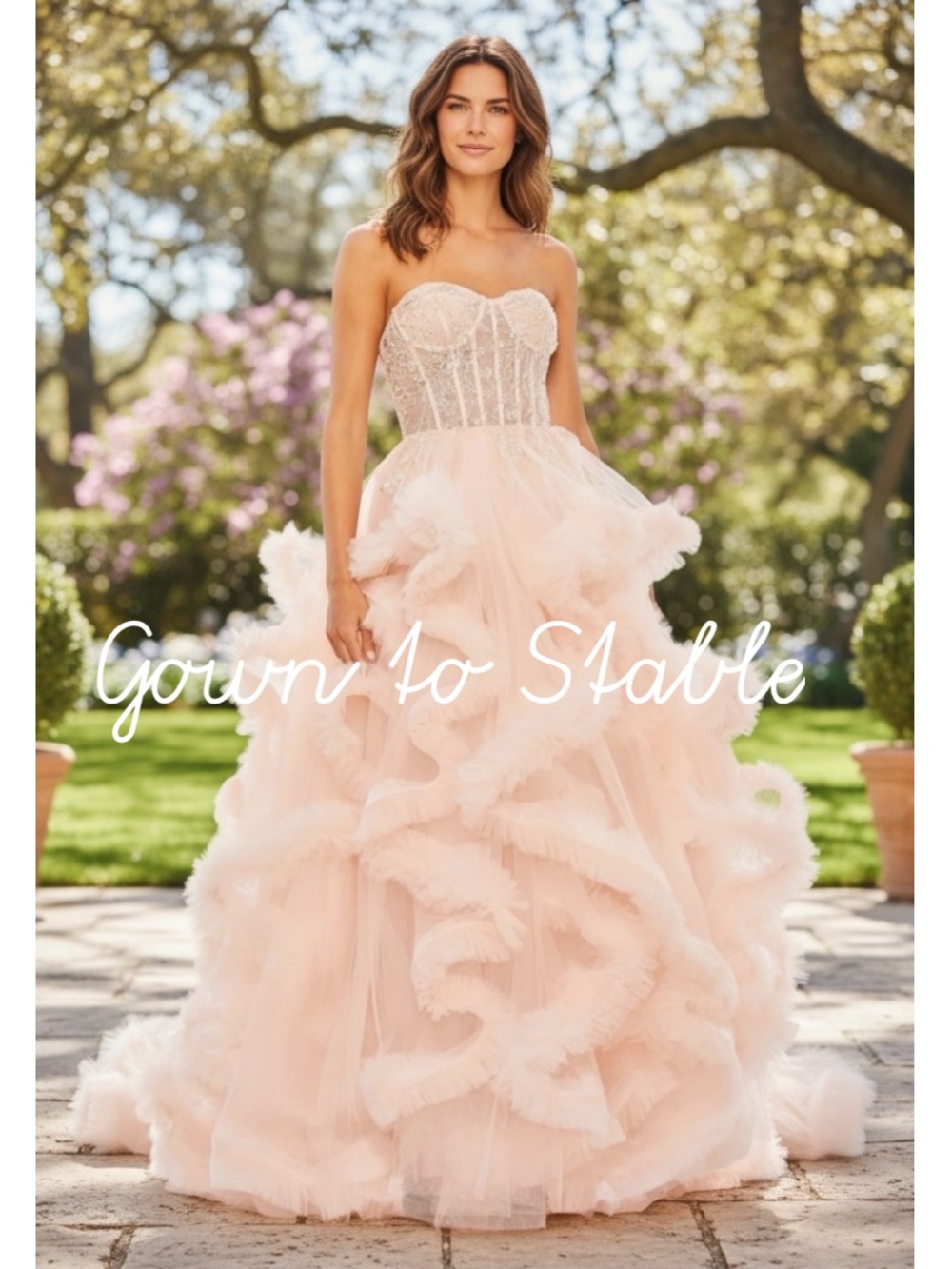 Mac Duggal Ruffle Skirt Strapless Dress